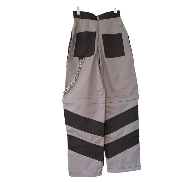 Ragged Priest Pants High Rise Shredder Combat Colorblock Pants with Chain XS - Picture 3 of 11